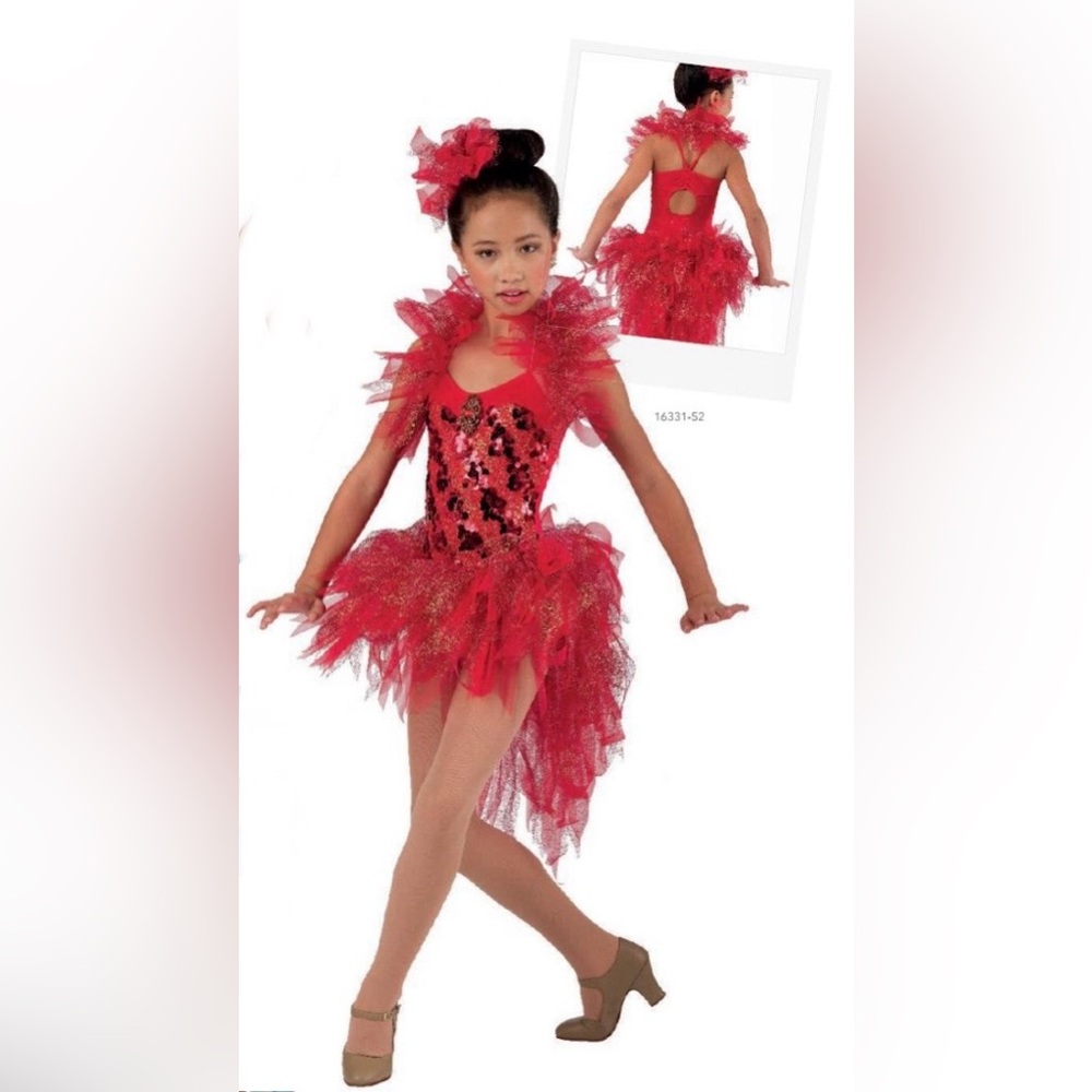 Costumes Gallery Baby, I’m A Star 16331 Biketard Tulle Tutu Dance Costume in Red